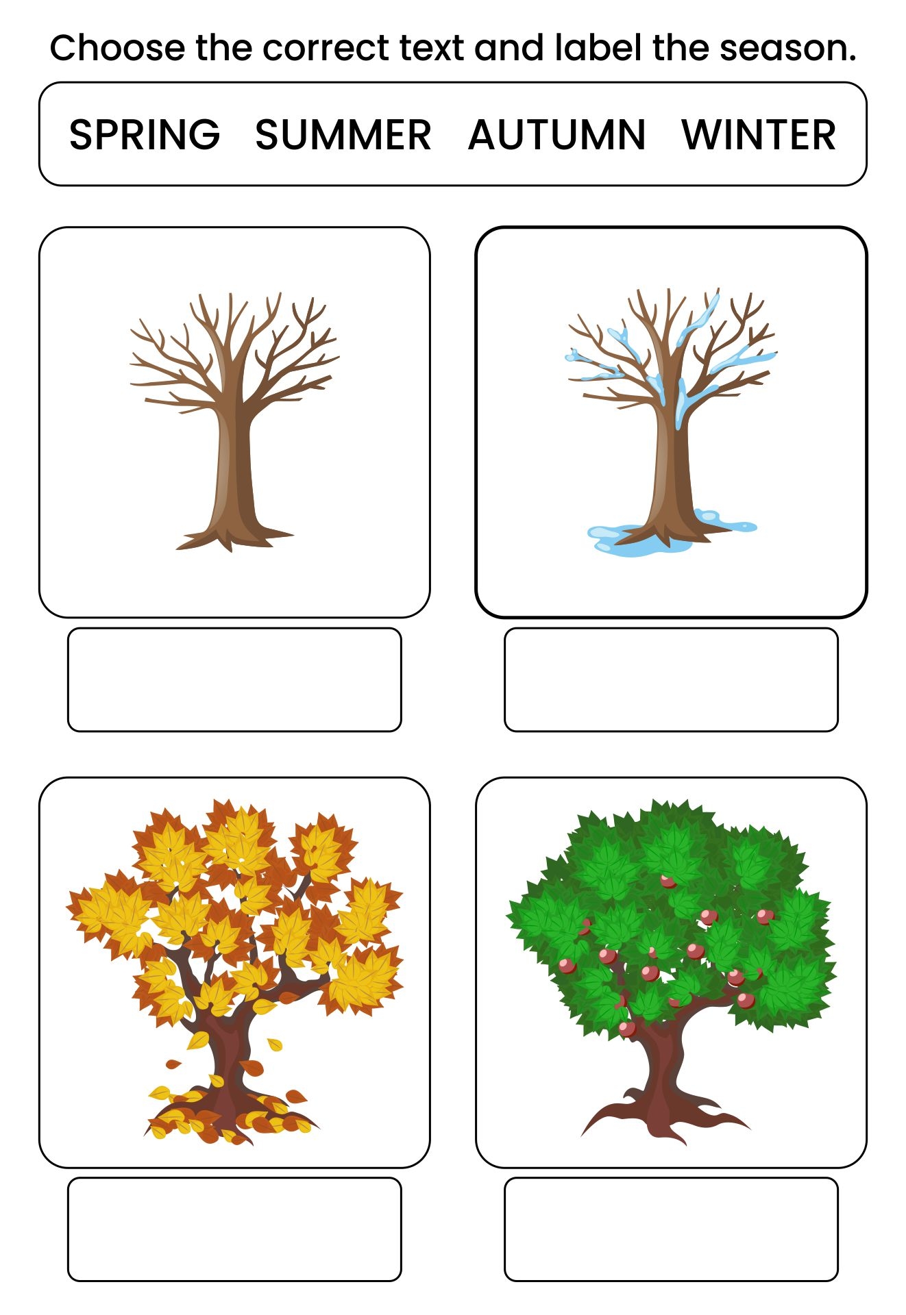 seasons pictures for kids printable