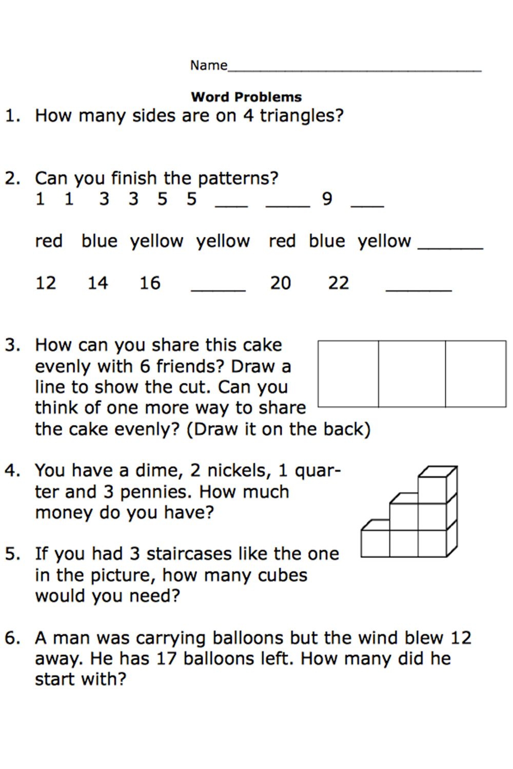 math worksheets for second grade