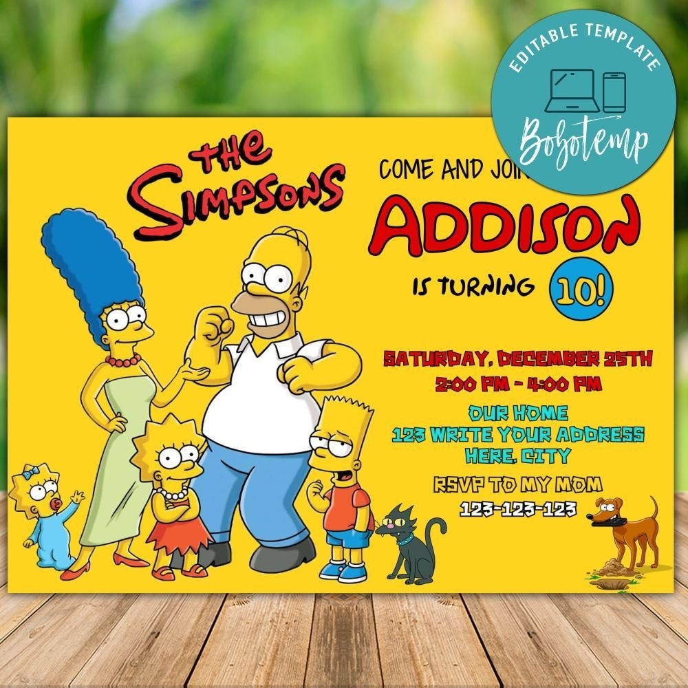 printable simpsons birthday cards