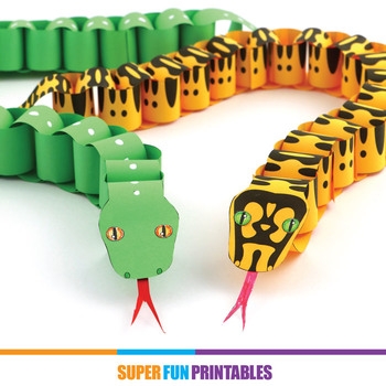 Printable Snake Paper Craft By Super Fun Printables TpT
