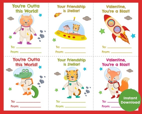 Printable Space Valentines Mom Wife Busy Life 