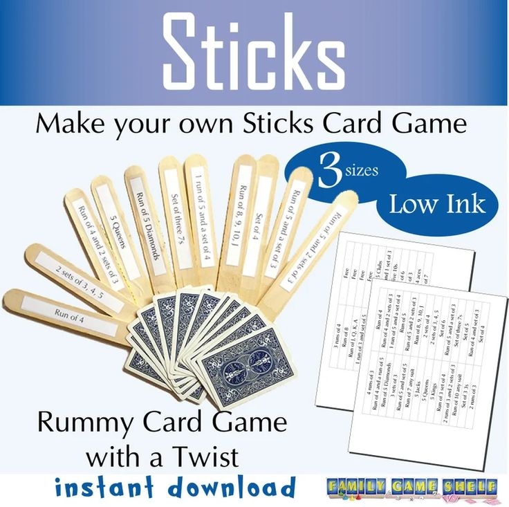 Printable Sticks Card Game Template For Sticks Print At Home Sticks