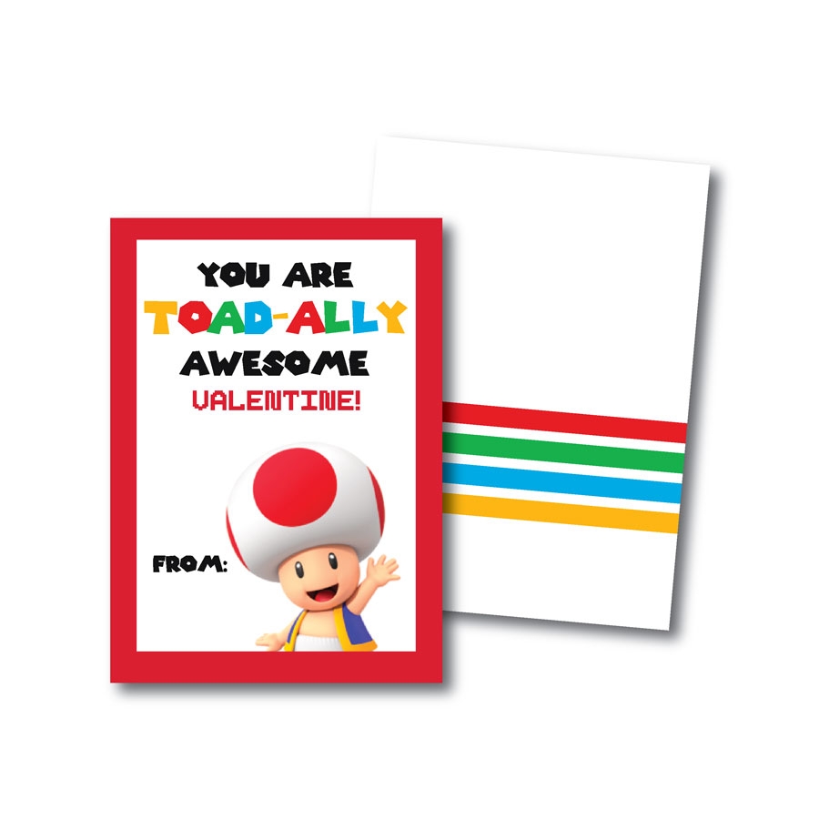 printable super mario valentines cards