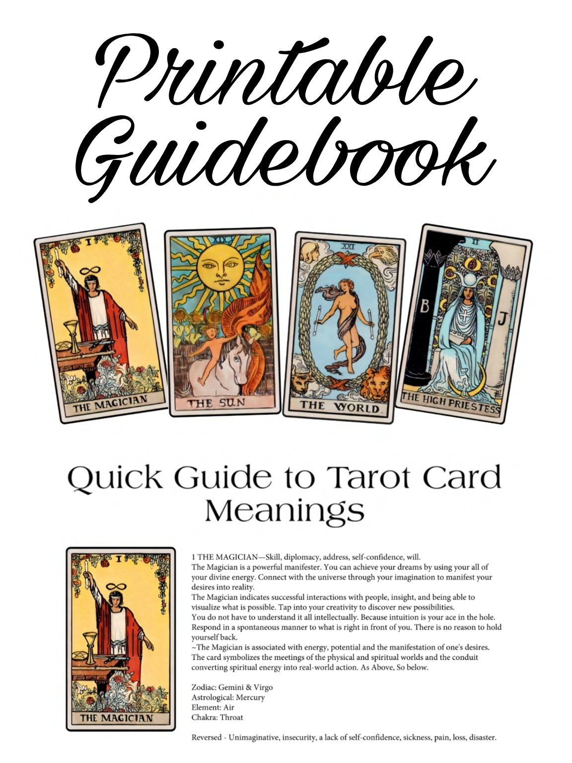 printable tarot card pdf