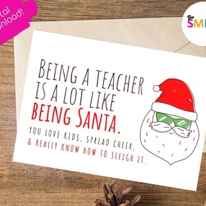 printable teacher holiday card