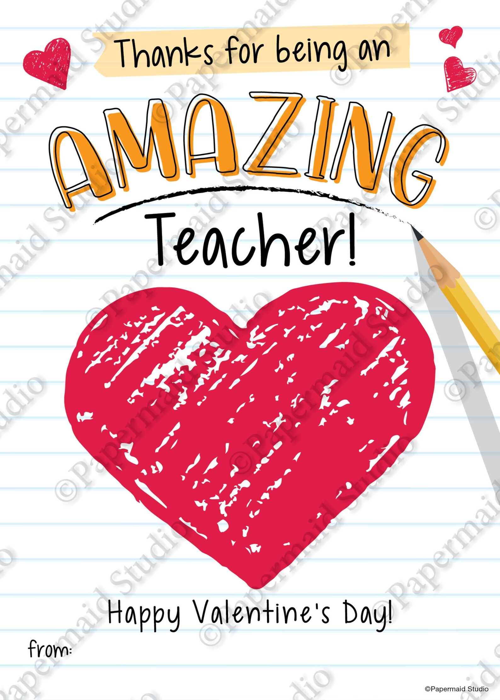 PRINTABLE Teacher Valentine Card Valentine 39 s Day Card Etsy