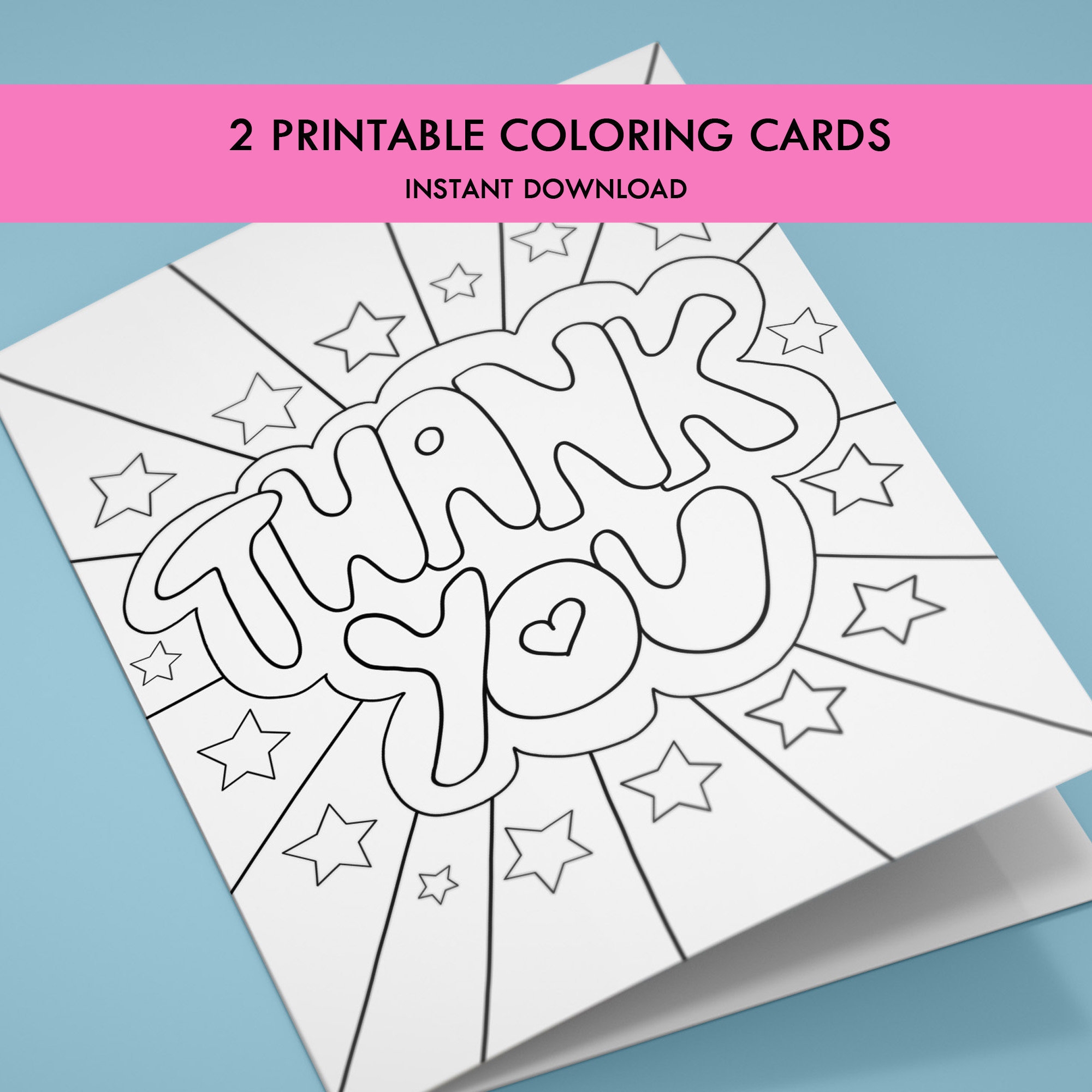 printable thank you cards for kids to color