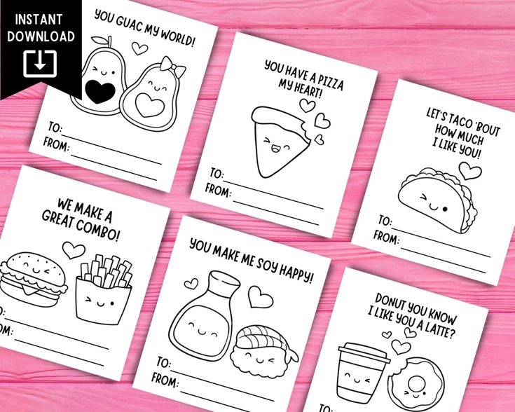 Printable Toddler Valentine Cards Black And White Color In Valentine 