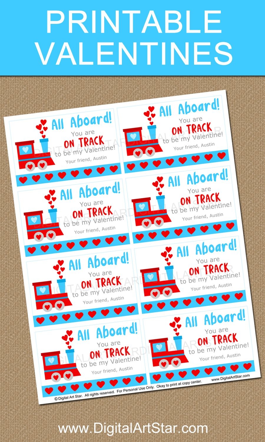 Printable Train Valentine Cards Train Valentine Valentines Cards 