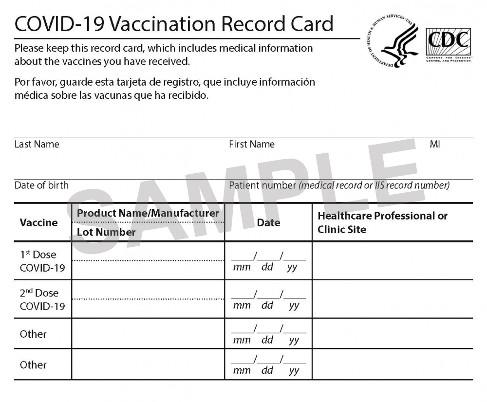 Printable Vaccine Card