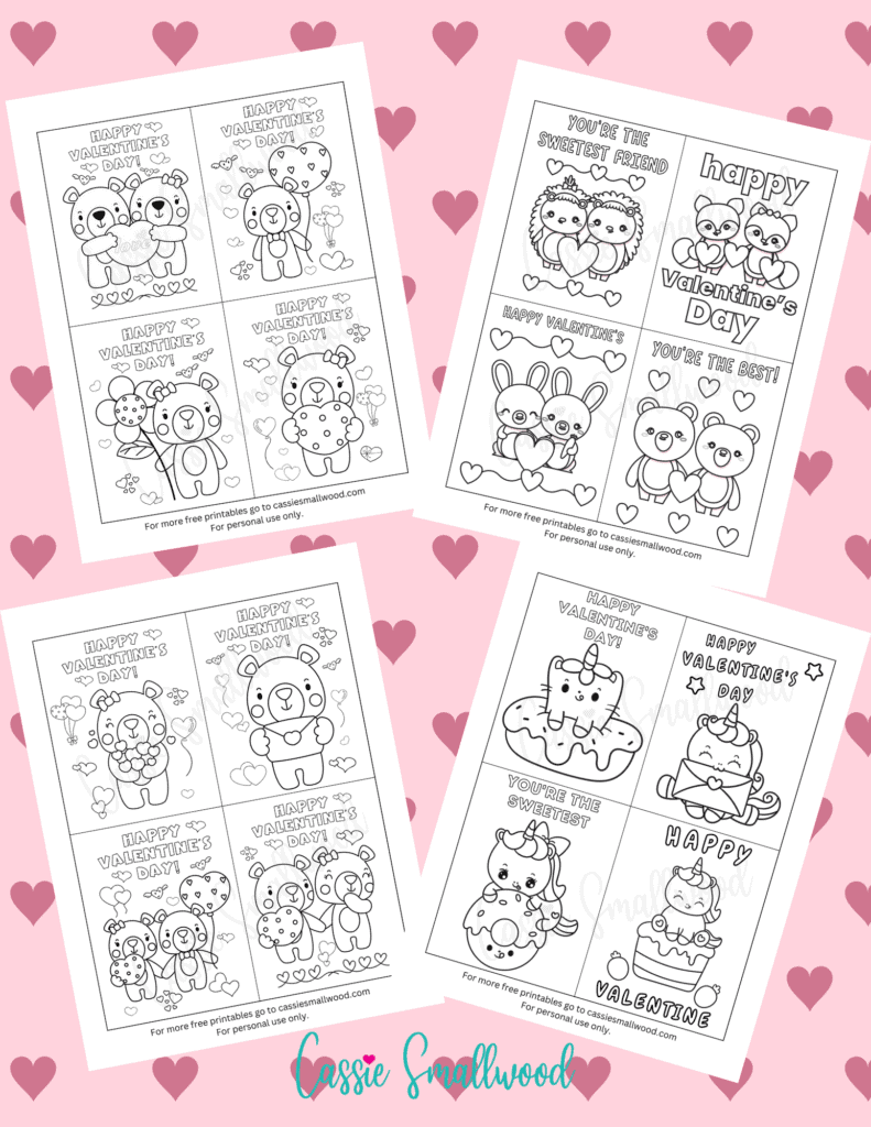 printable valentine exchange cards