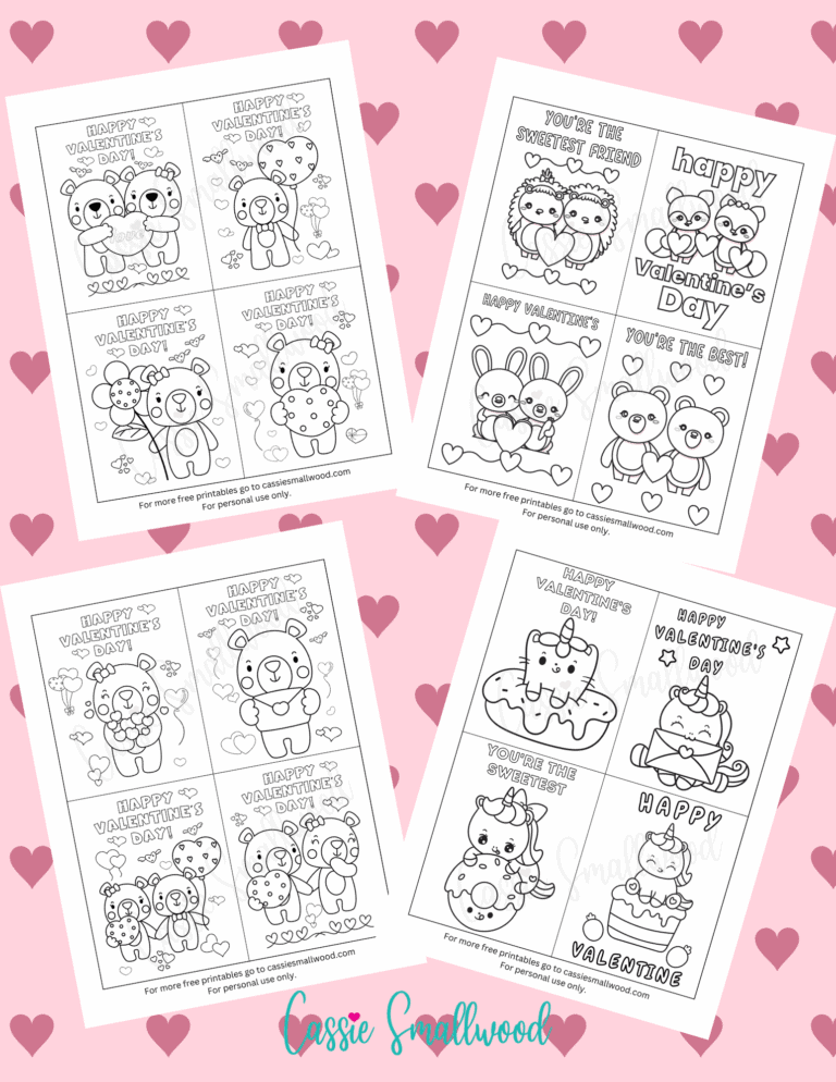 Printable Valentine Exchange Cards To Color Cassie Smallwood