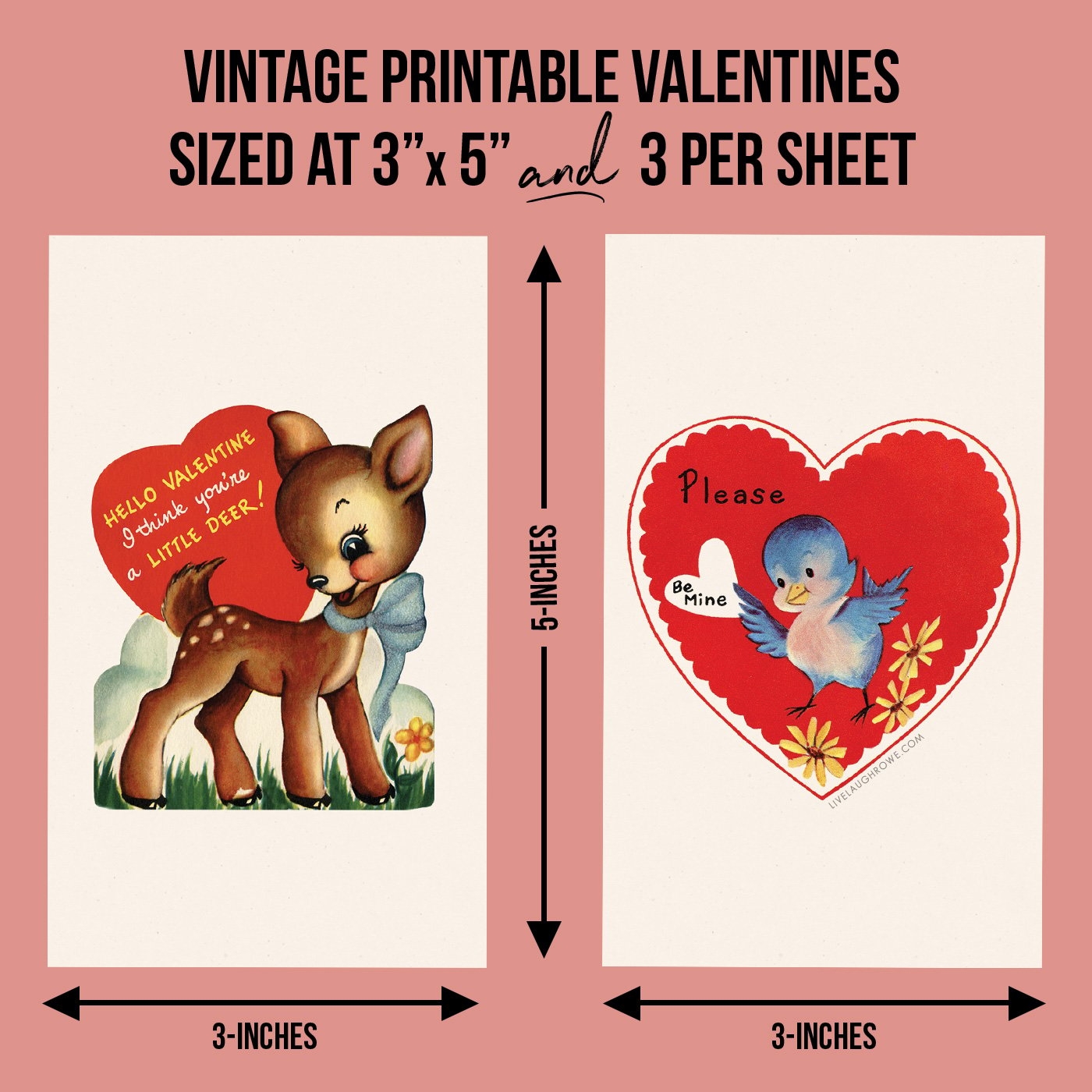 Printable Vintage Valentines Cards Live Laugh Rowe