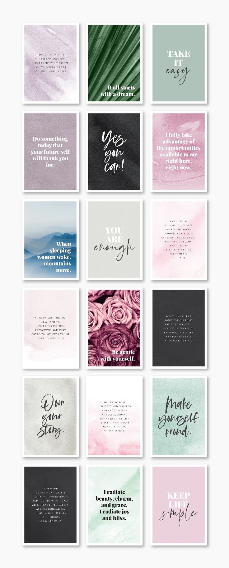 Printable Vision Board Quotes And Positive Affirmation Cards