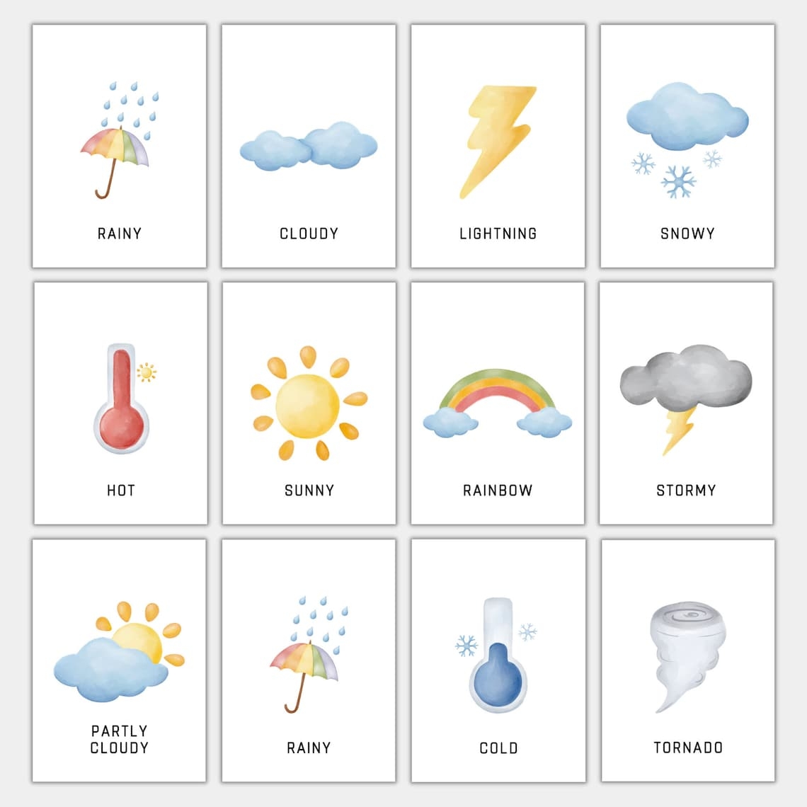 printable weather cards for kindergarten