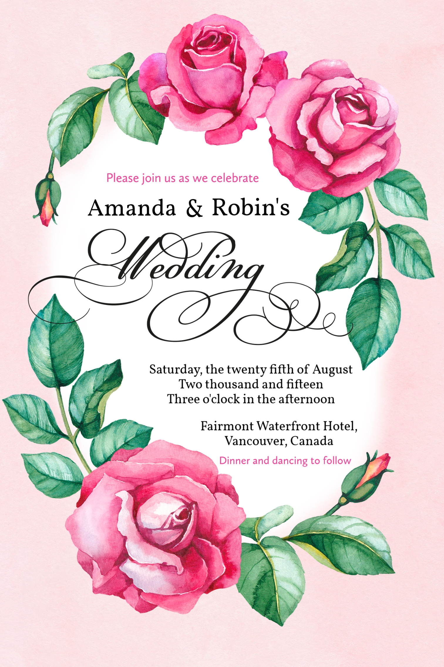 free printable wedding invitation templates for word