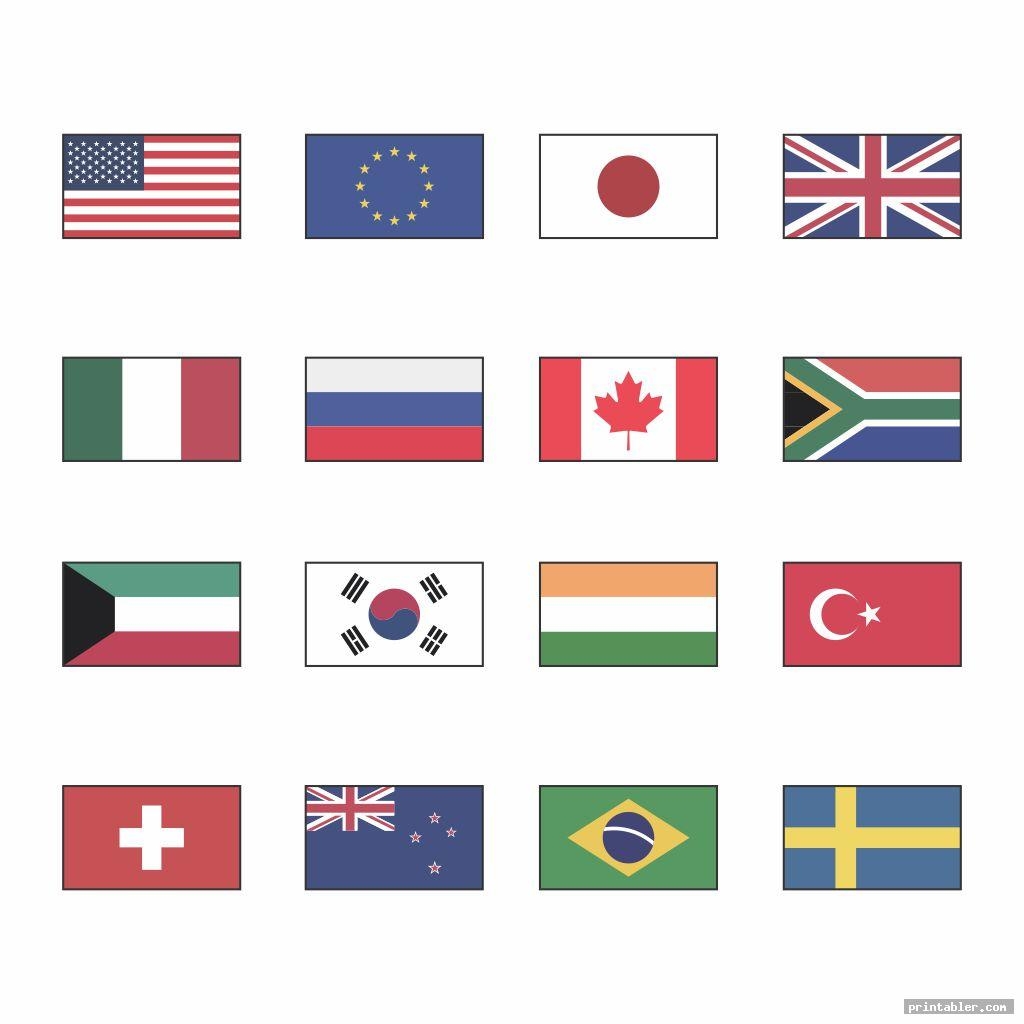 Printable World Flags Geography Gridgit