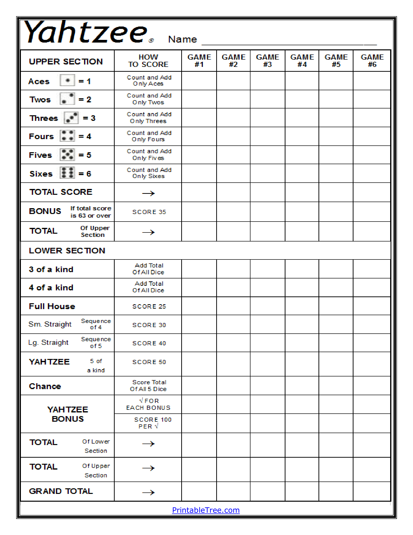 printable score sheets for card games
