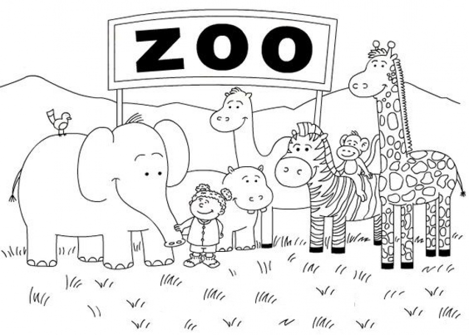 free printable colouring pages zoo animals