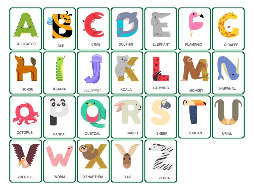 Printable Zoo Phonics Flash Cards Printable JD
