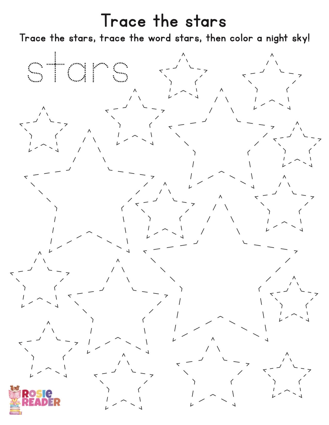 free printable star pictures for kids