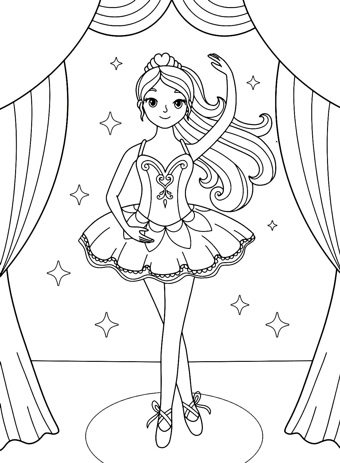 Professional Ballerina Coloring Page Coloring Online Free