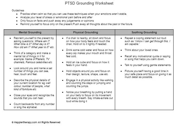PTSD C P Exam Worksheet HappierTHERAPY