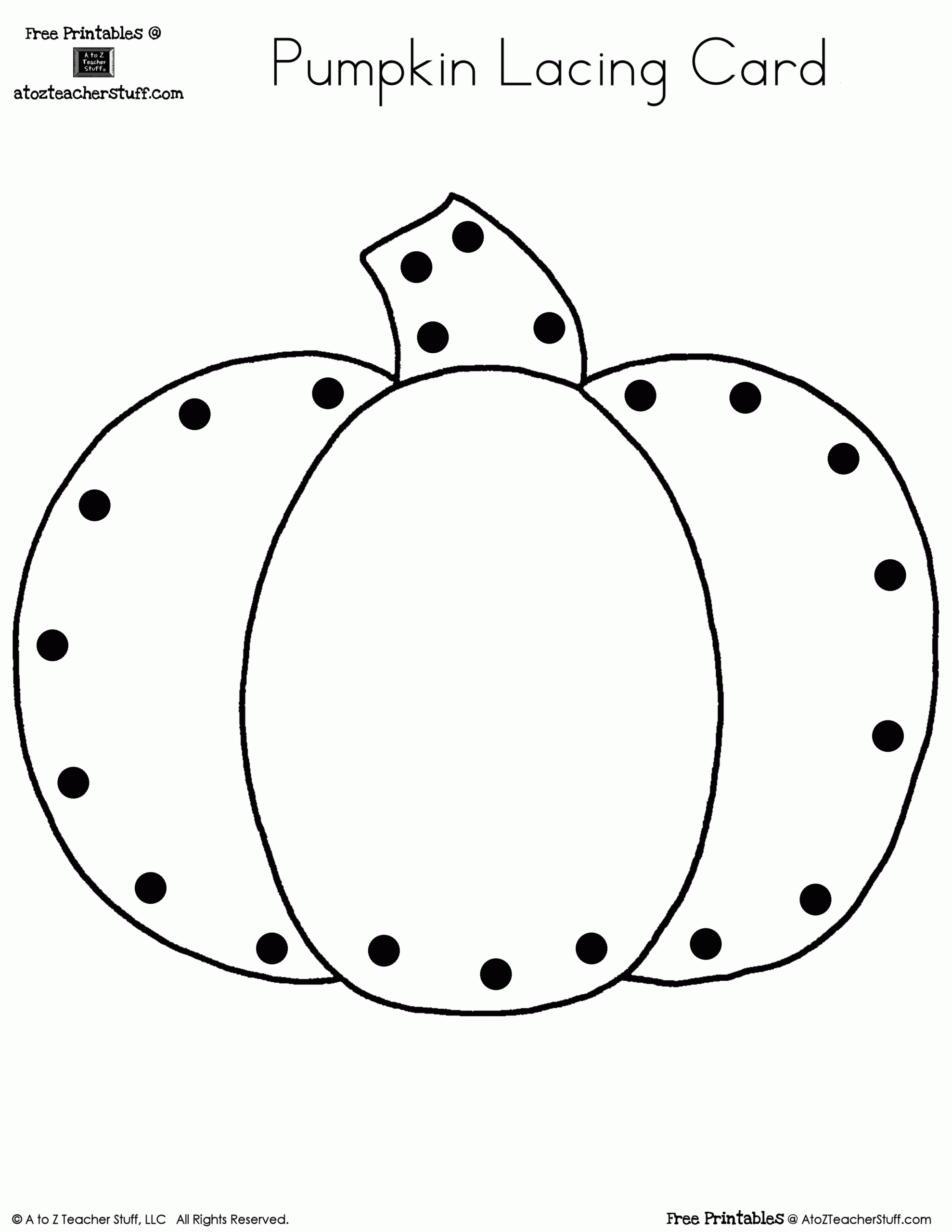 Pumpkin Lacing Card And Patterns A To Z Teacher Stuff Printable Pages 