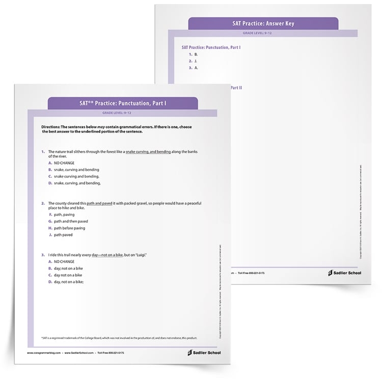 punctuation practice worksheet