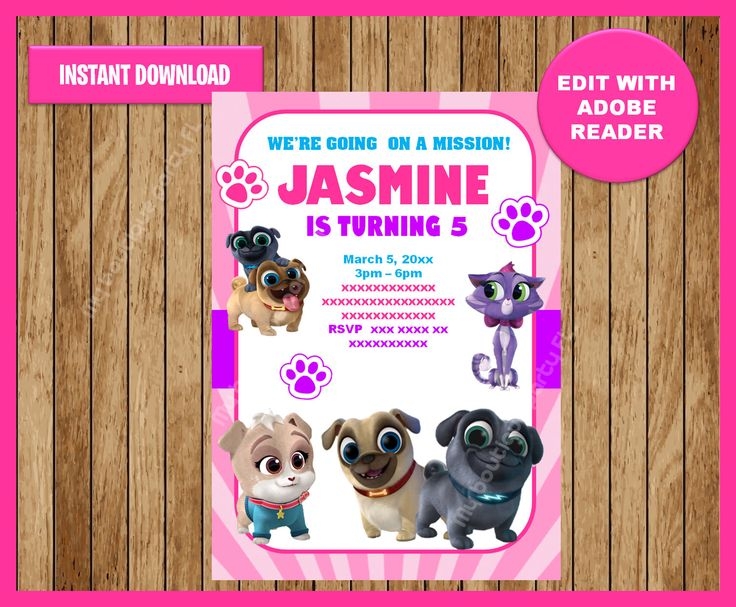 Puppy Dog Pals Invitation Puppy Dog Pals Birthday Invitation