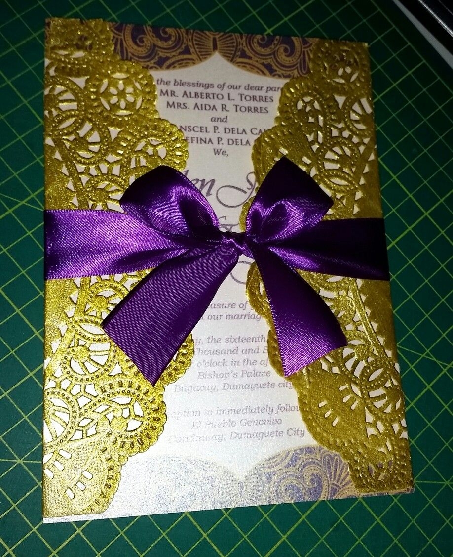 Purple And Gold Invitation Templates