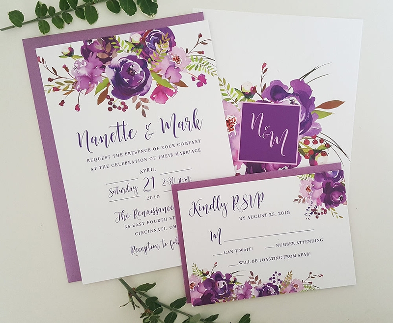 free purple invitation templates