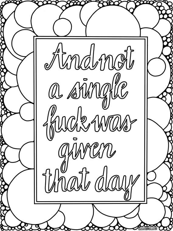 Quote Curse Words Coloring Page Printable Calendars AT A GLANCE