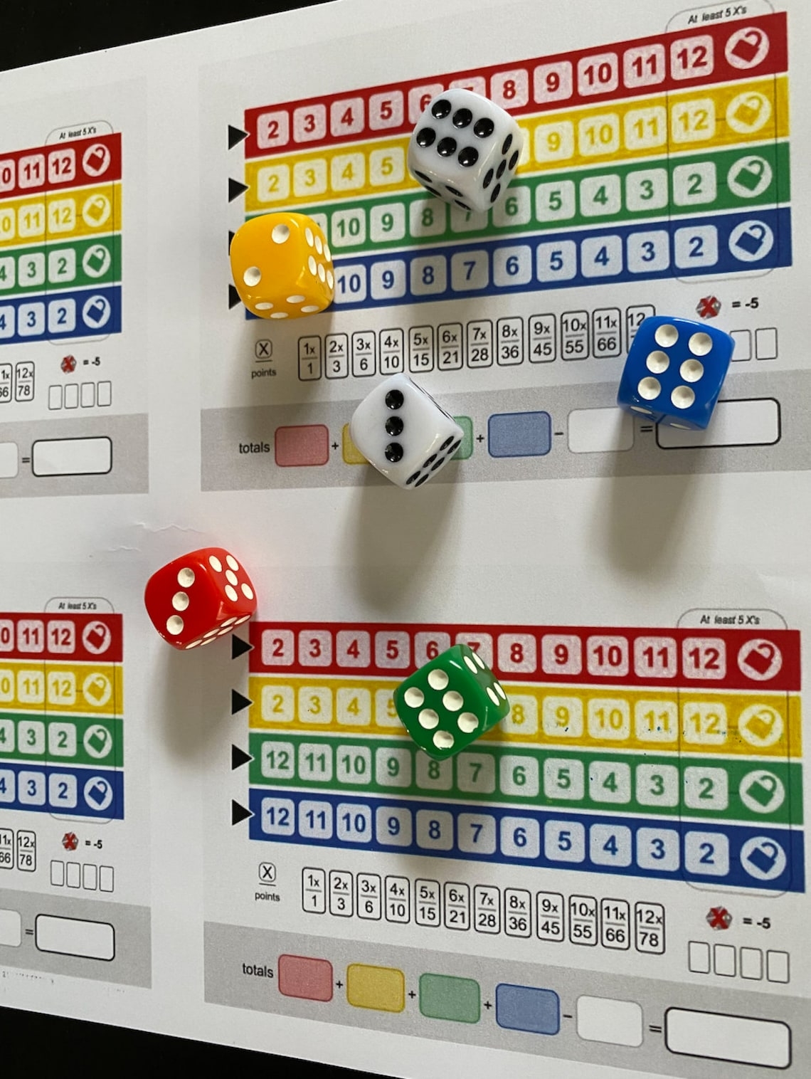 printable qwixx score cards