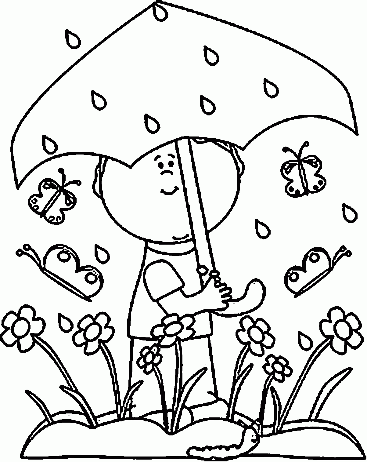 Rain Coloring Page