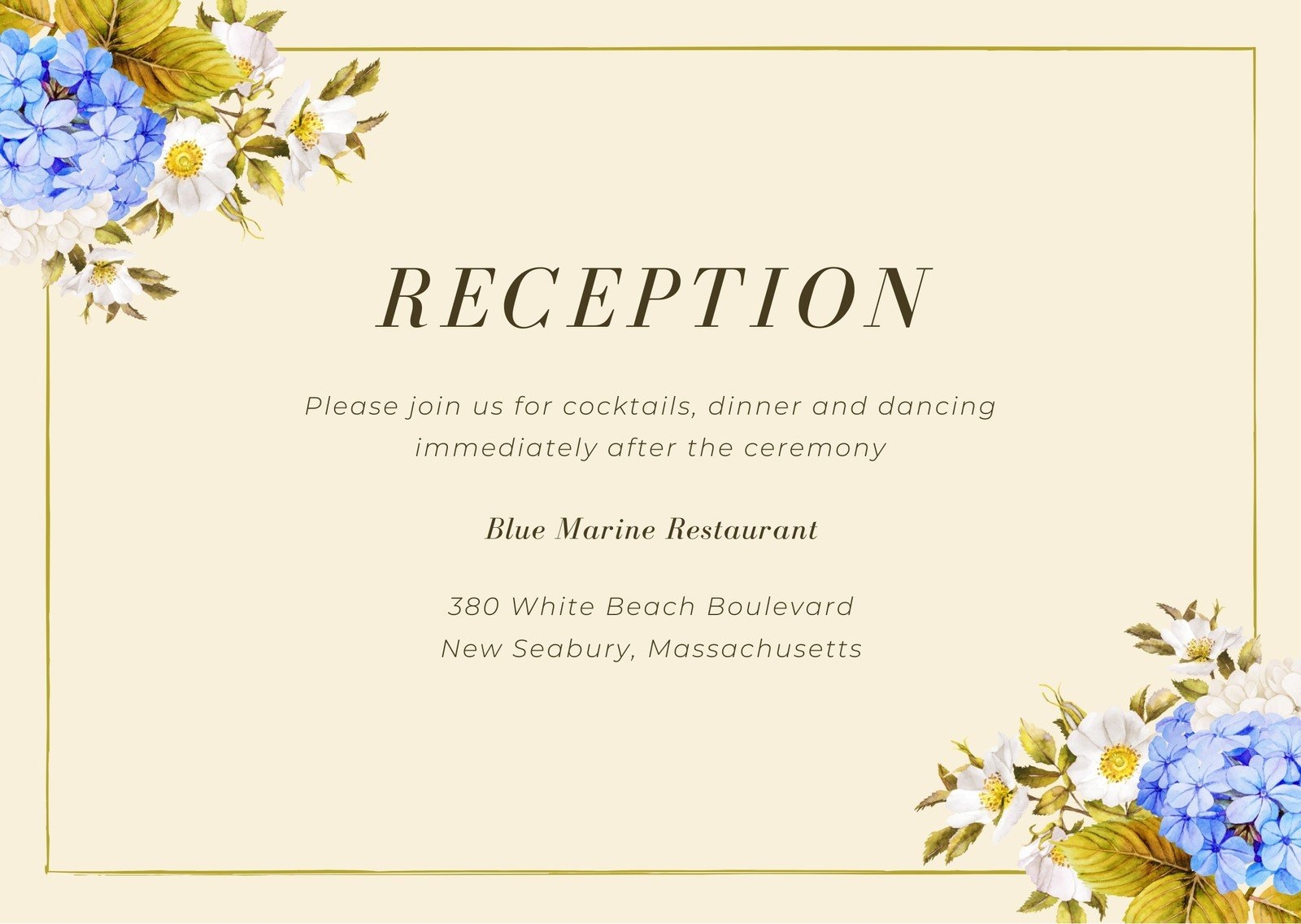 Reception Cards Template Free Free Templates Printable
