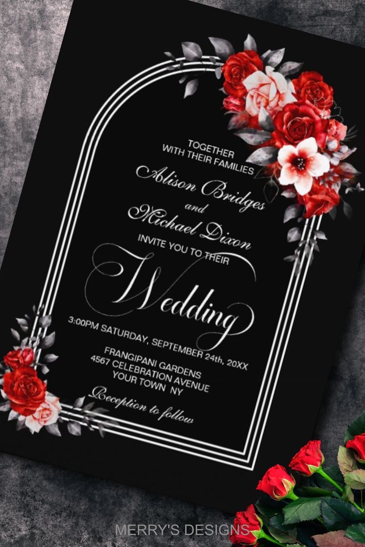 free red and black invitation template