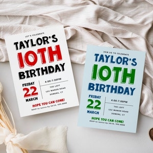 free red and black birthday invitation template