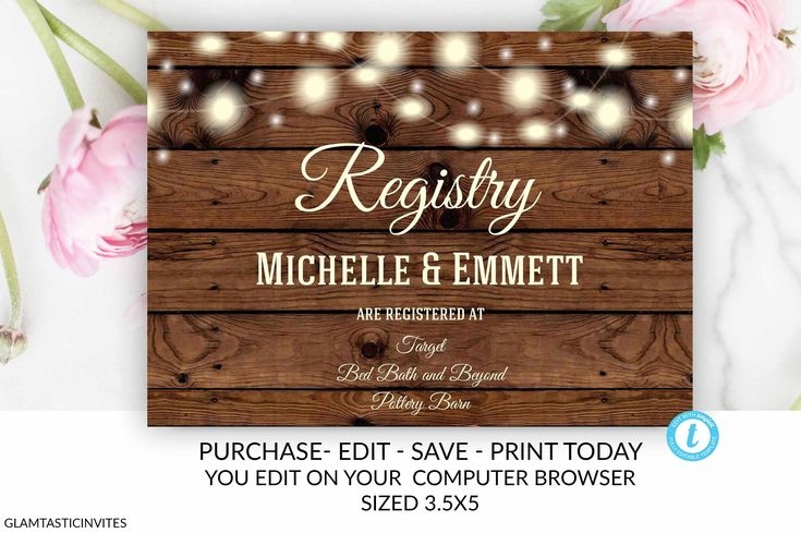Registry Card Registry Card Template Printable Registry Card Wedding