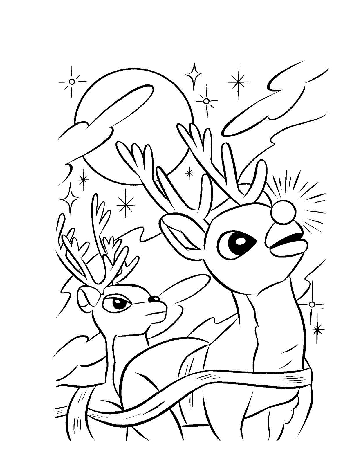 Reindeer Coloring Pages Clowncoloringpages