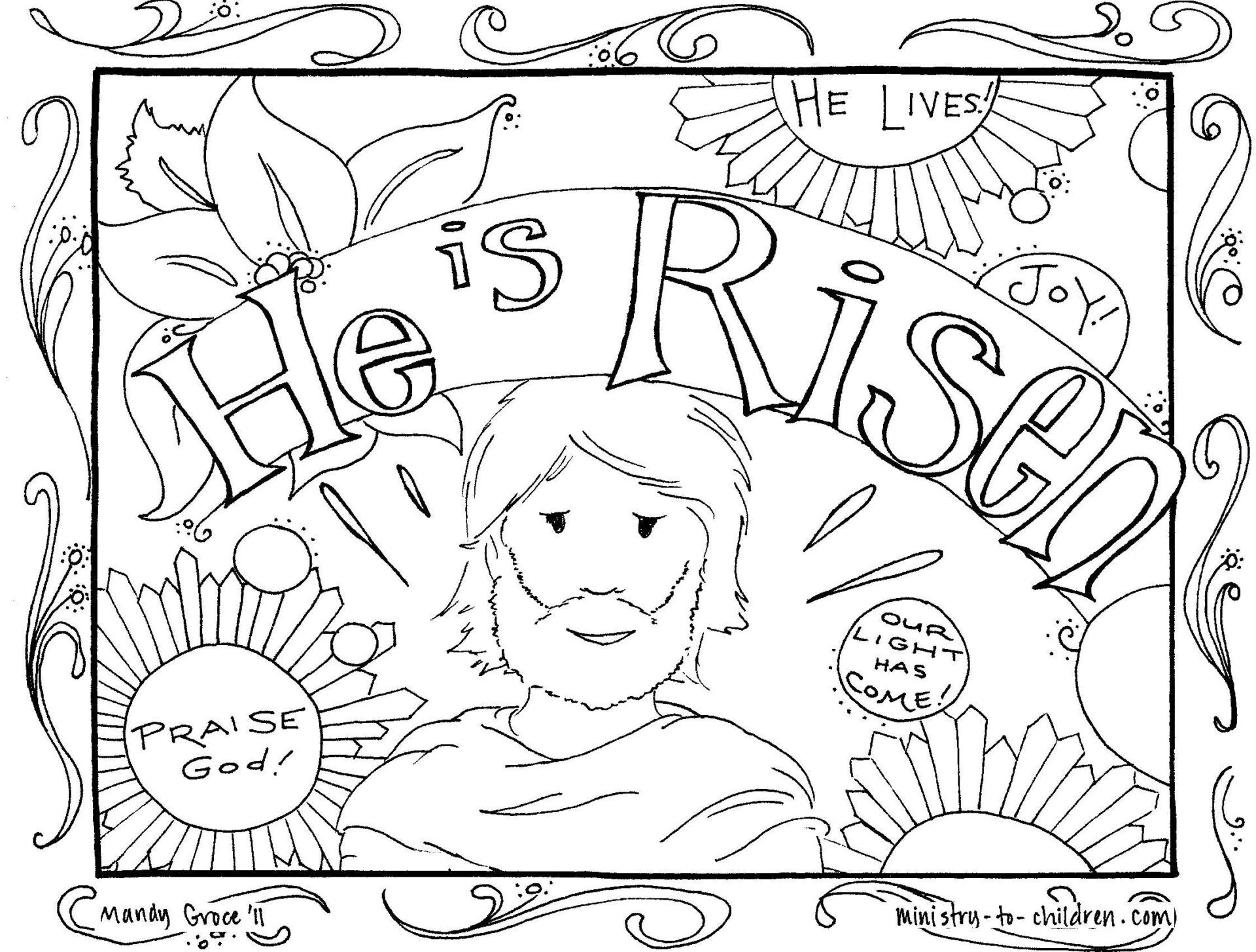 Religious Easter Coloring Page