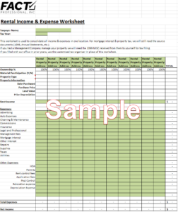Rental Income And Expense Worksheet Fact Professional