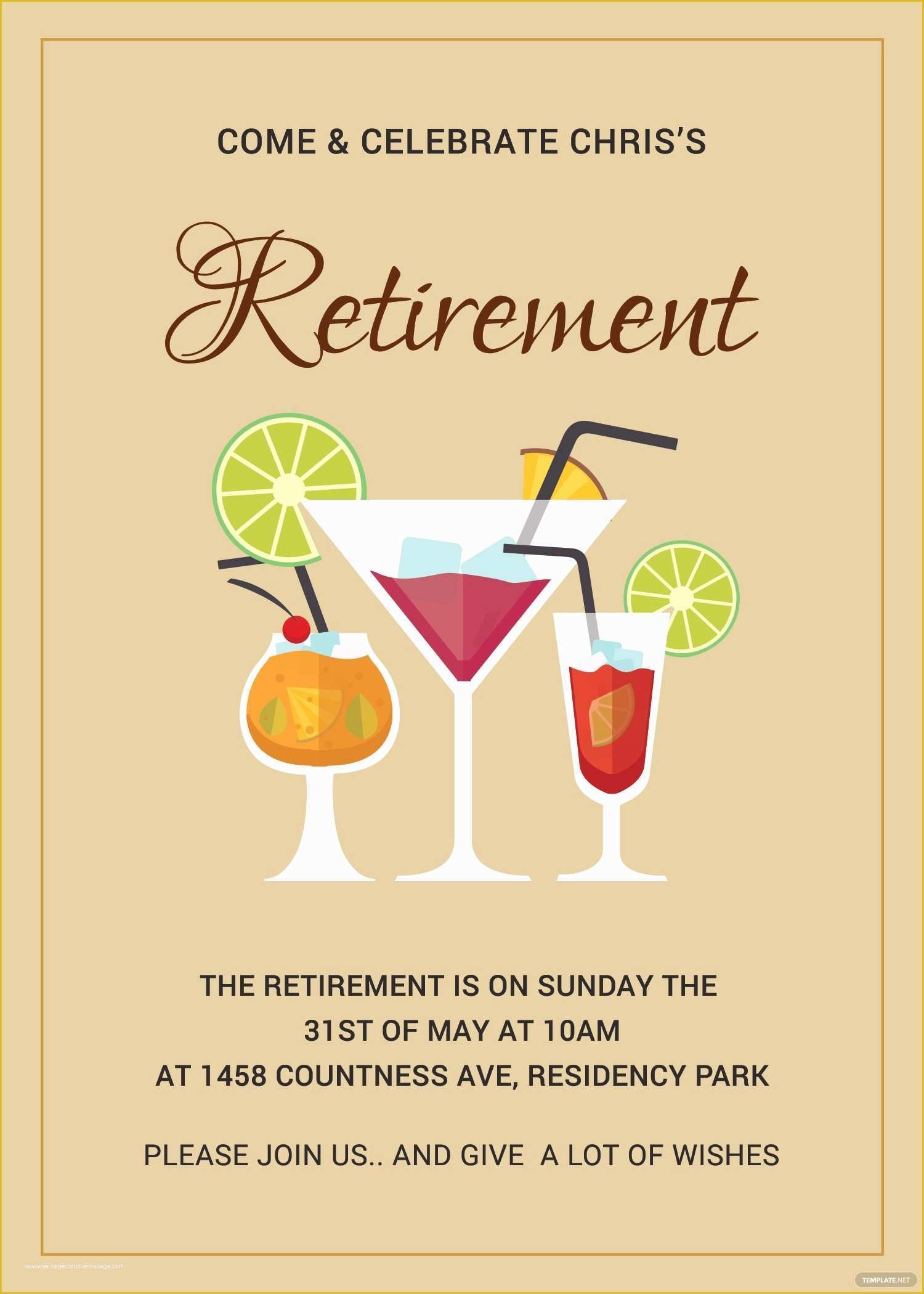 Retirement Invitation Templates Free Printable Of Printable Retirement