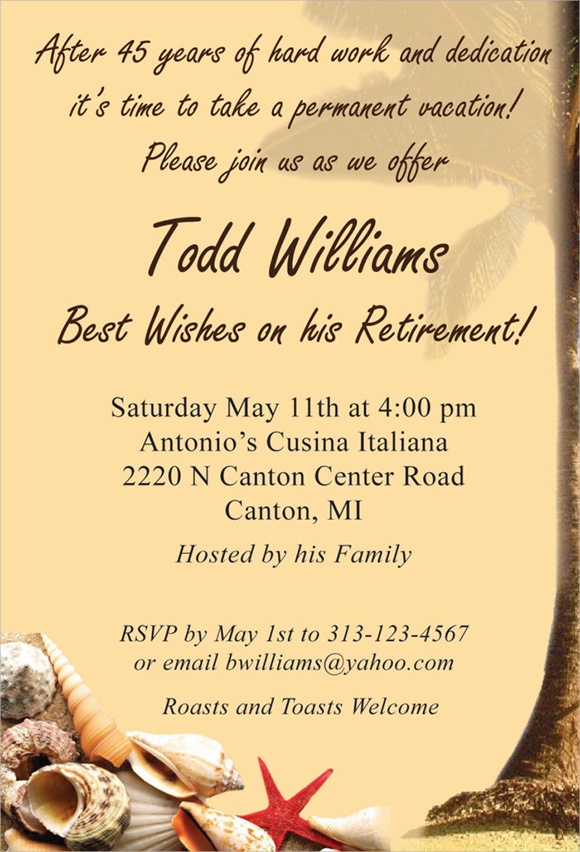 free retirement invitation templates for word