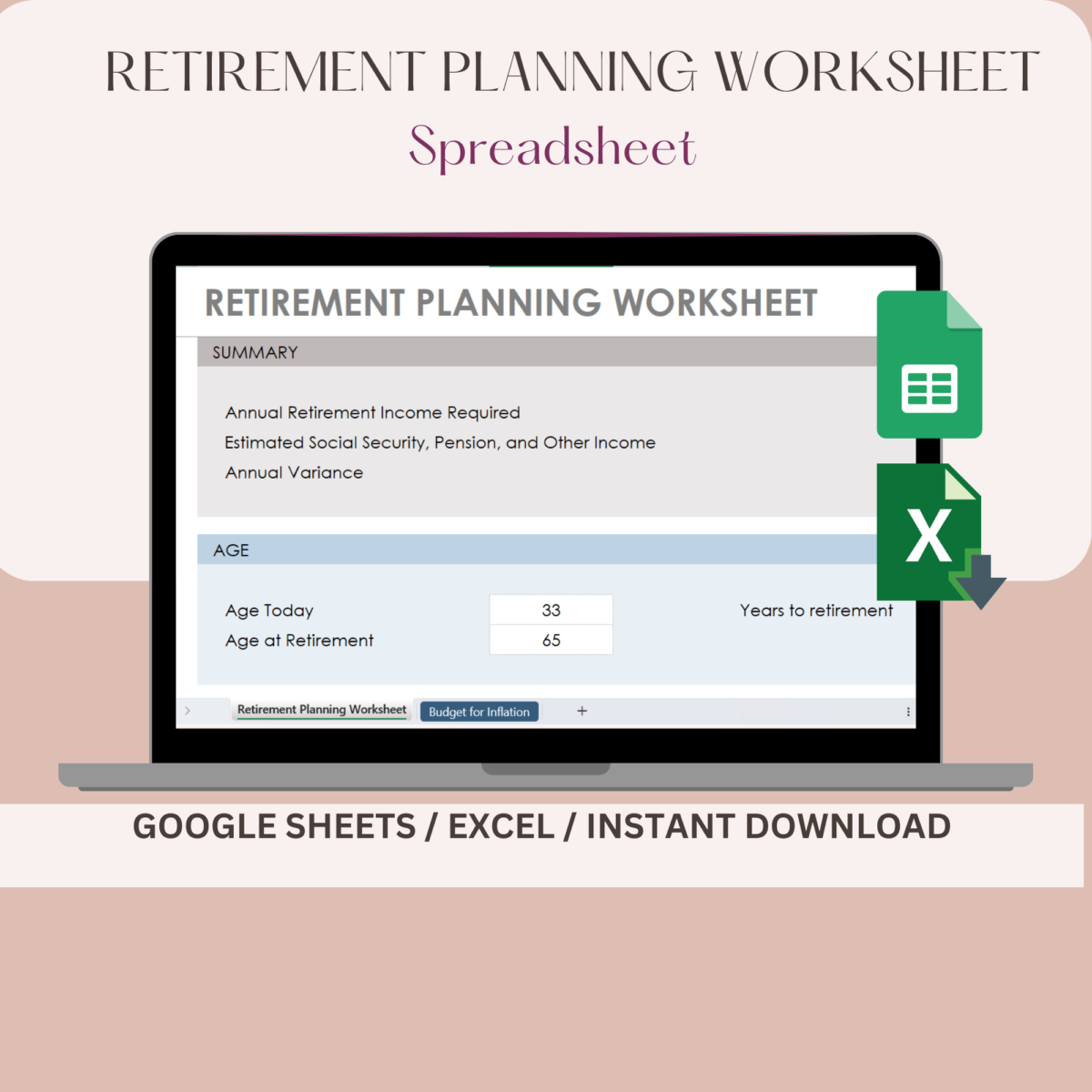 Retirement Planning Worksheet Template For Google Sheets Excel