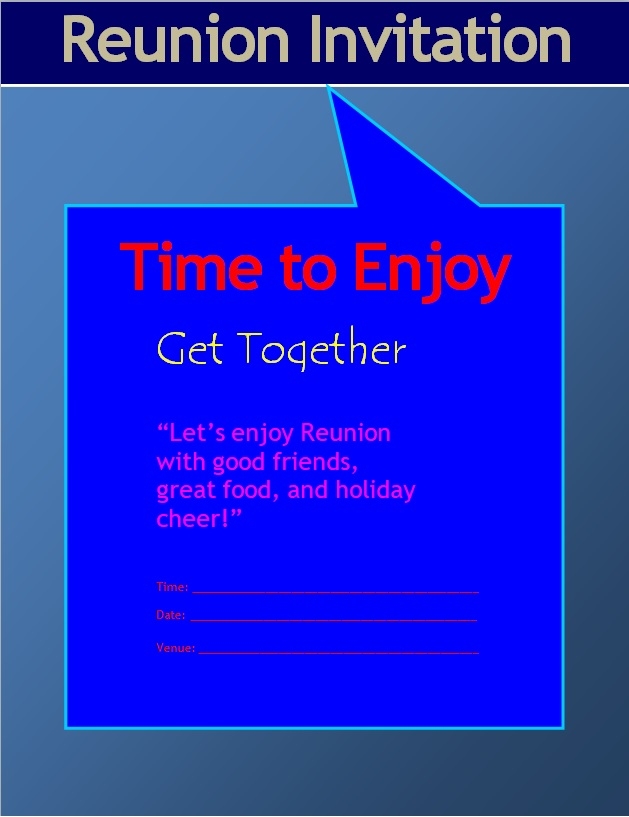 Reunion Invitation Template Free Word Excel Templates