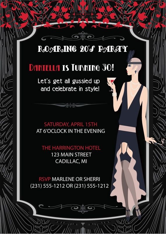 Roaring 20S Invitation Template Printable Word Searches