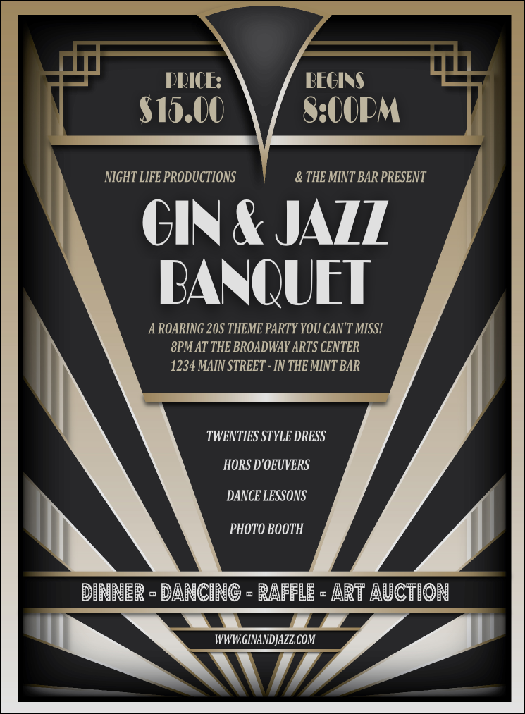 Roaring 20S Invitation Template Printable Word Searches