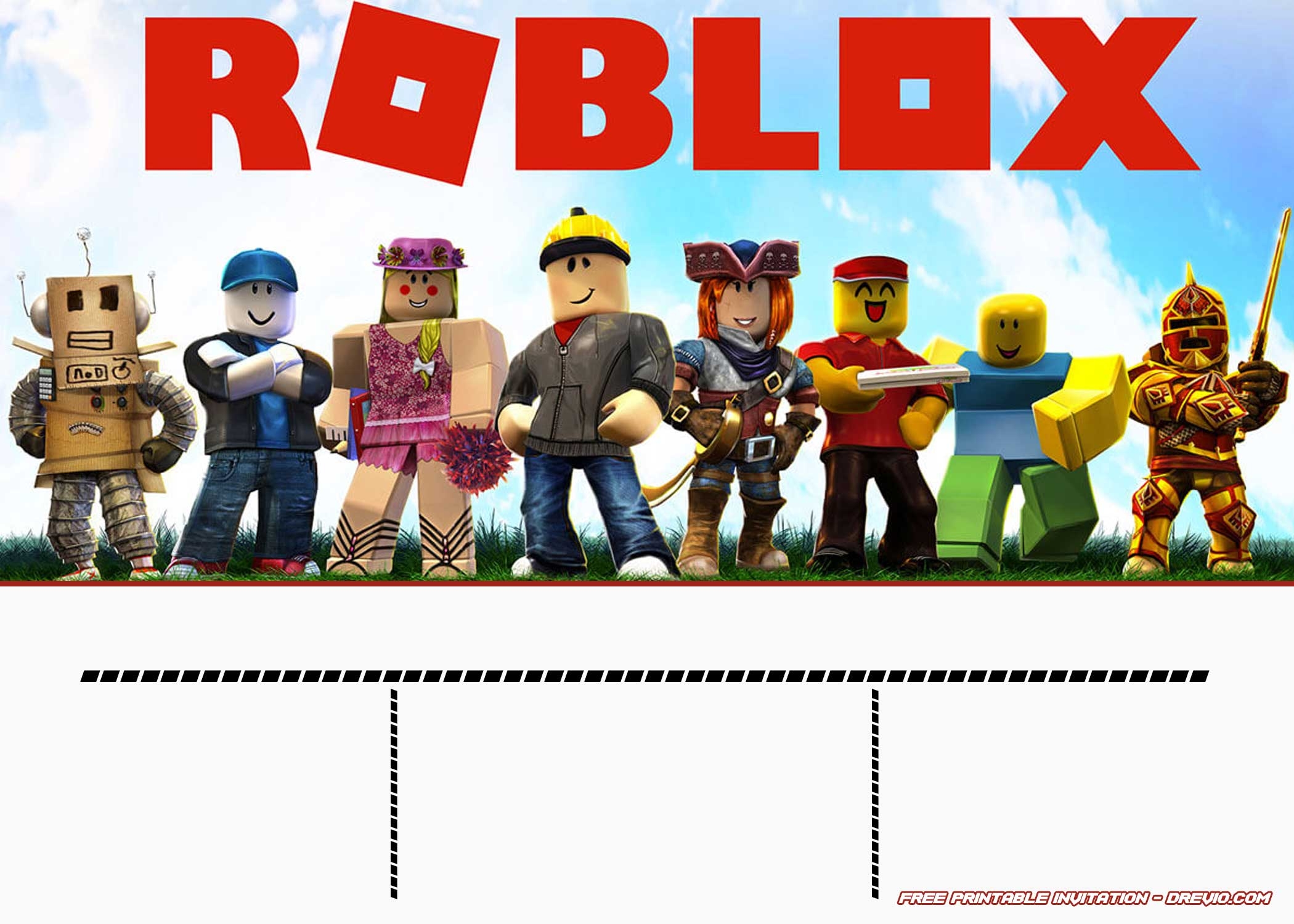 free roblox invitation template
