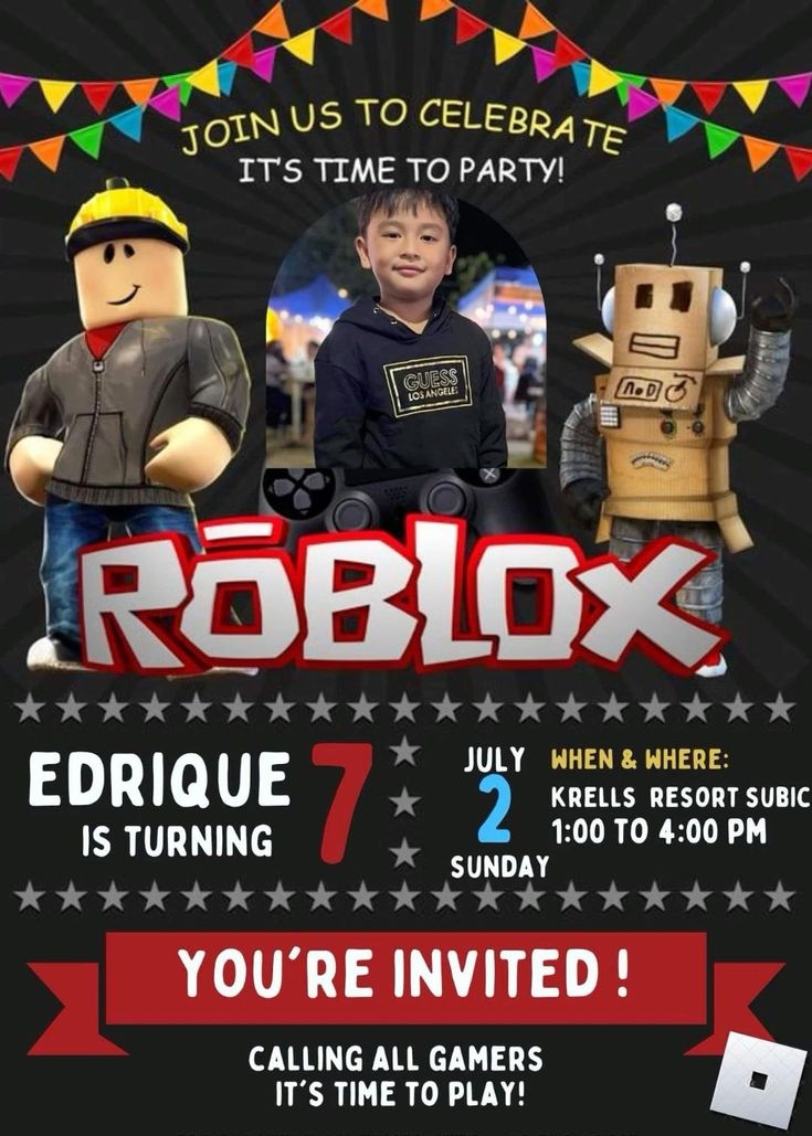 Roblox Invitation Template Youre Invited Roblox Invitation Template